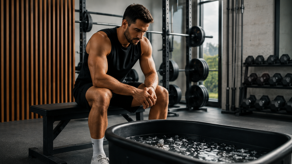 bain froid avant ou après le sport salle de sport homme